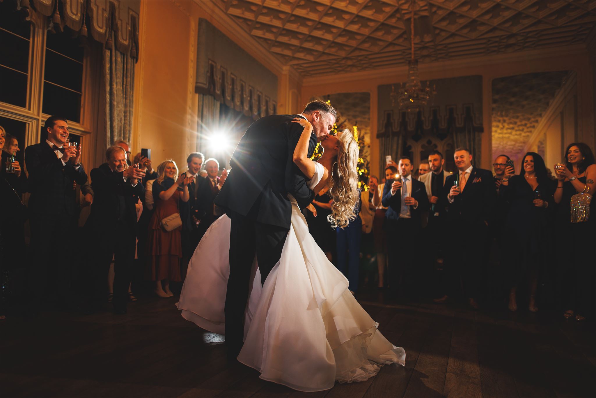 Hampton Court Castle Wedding, First dance between bride and groom.